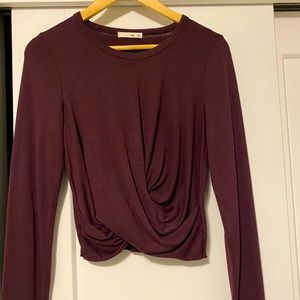 purple crop twist top